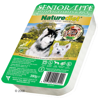 naturediet certified holistic senior/ lite 6 x 390 g      senior/ lite