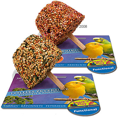 jr birds lollies voor grasparkieten & kanaries     2 stukken abrikoos
