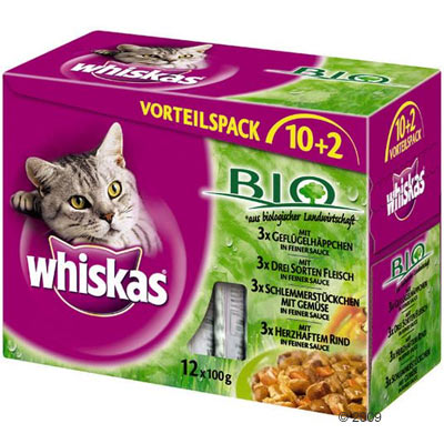 Whiskas bio vershoudzakjes     12 x 100 g van kantoor artikelen tip.