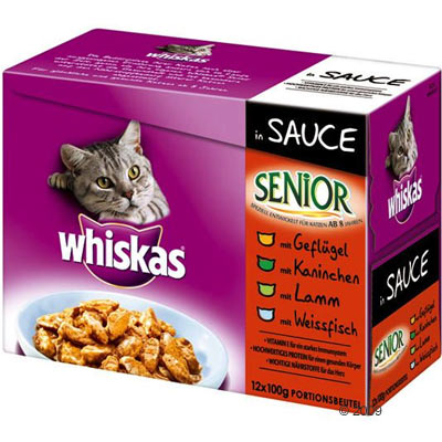 whiskas senior vershoudzakjes 12 x 100 g     in lekkere saus