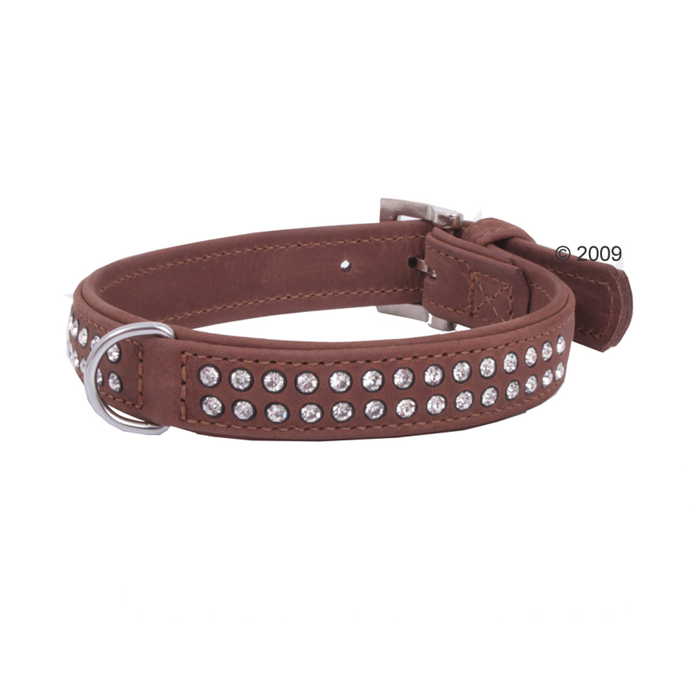 buffelleren hondenhalsband buffalo strass     32 cm lang, 12 mm breed