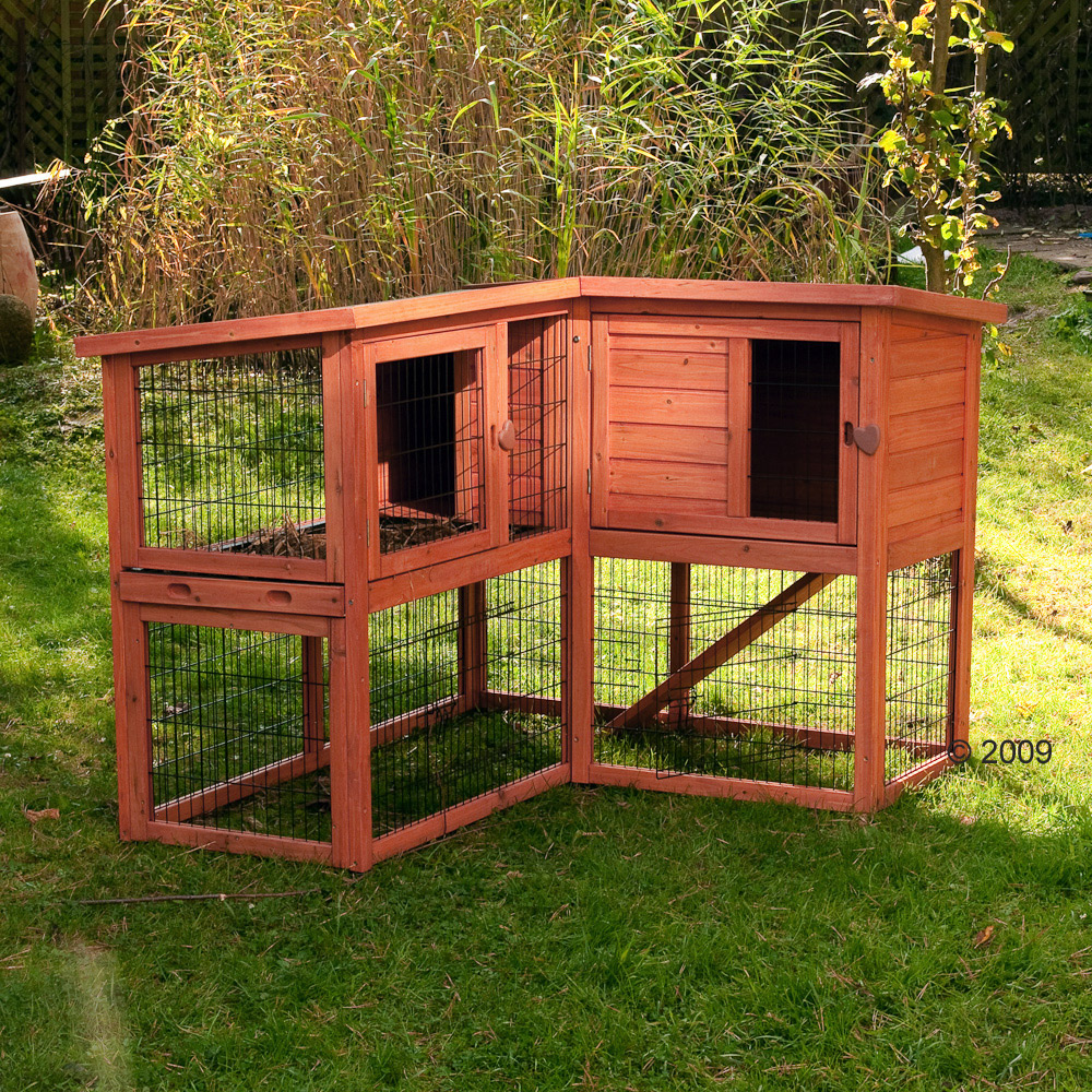 Konijnenhok Outback Corner Afmeting L 130 x B 115 x H 95 cm