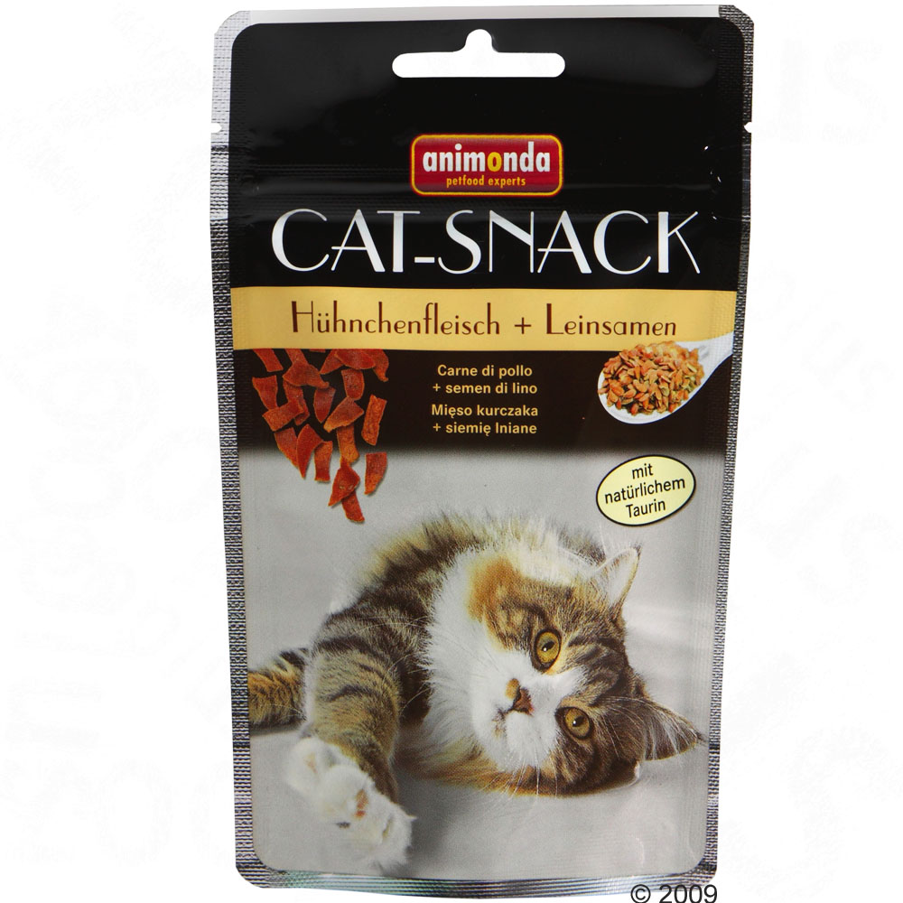 animonda kattensnack kip  & lijnzaad     3 x 50 g