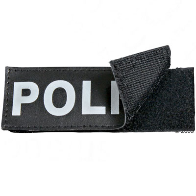 2 klittenband stickers maat l/ (13 x 5 cm)     police