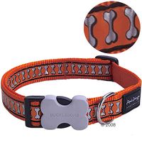  Red Dingo Reflecterende Halsband Oranje - - Maat S: 20 - 32 cm halsomvang, 12 mm breed 