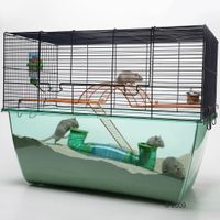 Lees meer... : Knaagdierenkooi Habitat Xl - - Donkerblauw Gaas