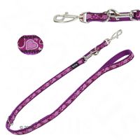  Red Dingo verstelbare hondenriem Breezy Love Purple - - 1,8 cm breed, 200 cm lang 