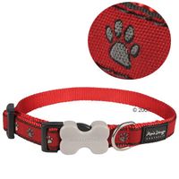  Red Dingo hondenhalsband Pawprints - - maat S: 20 - 32 cm halsomvang, 12 mm breed 