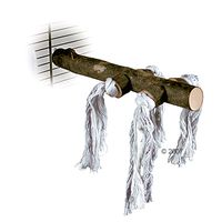  Trixie natuur-zitstang met speeltouw - - Lengte: 25 cm 