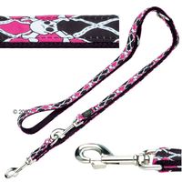  Hunter hondenlijn Krazy Scull - - 2cm breed 200 cm lang (roze) 
