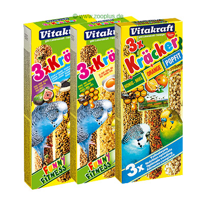vitakraft knabbelstangen 3 stuk     honing/ei/vrucht