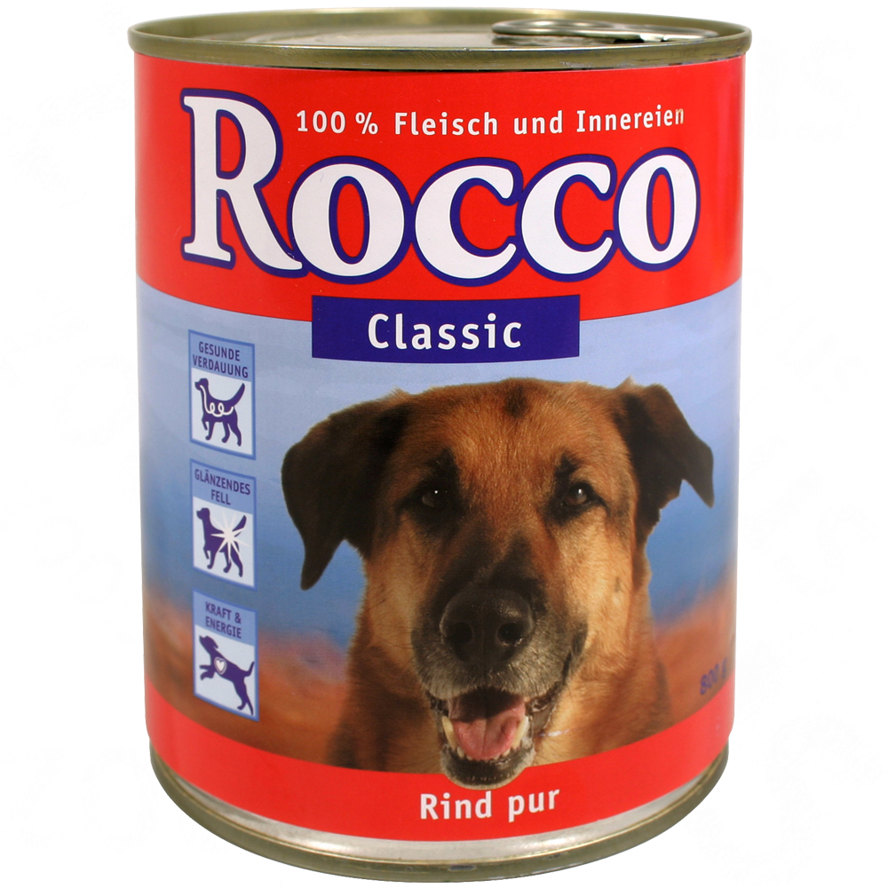 Rocco classic 6 x 800 g kip of andere Rocco, Nat hondenvoer, Honden