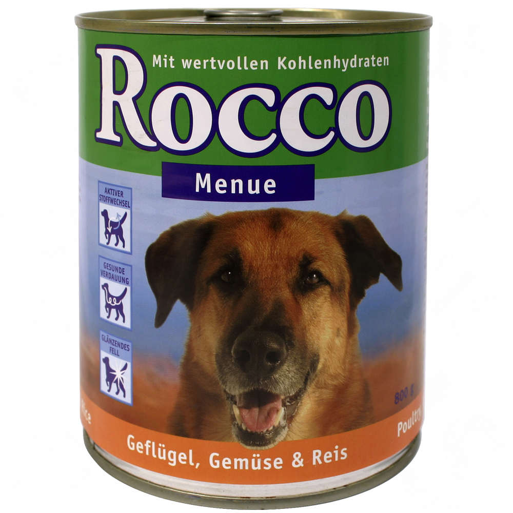rocco menu 6 x 800 g     gevogelte, groenten & rijst