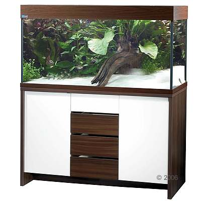 MP Scubaline 130 Aquarium Combinatie wengé wit , met Techniekpakket