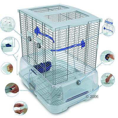 Vogelkooi Hagen Vision II Model S01 accessoires blauw, traliesafstand ca. 10 mm