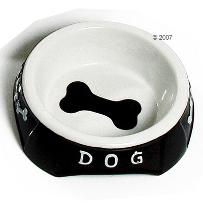 honden voerbak zwart & wit     400 ml, Ø 14 cm
