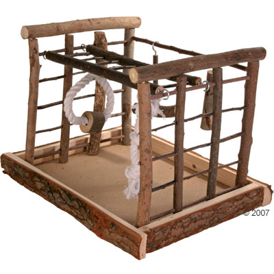 trixie speeltuin natural living voor parkieten     maten 35cm x 29cm x 25cm