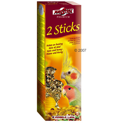 prestige premium sticks voor grote parkieten 2 stuks     noten &  honing
