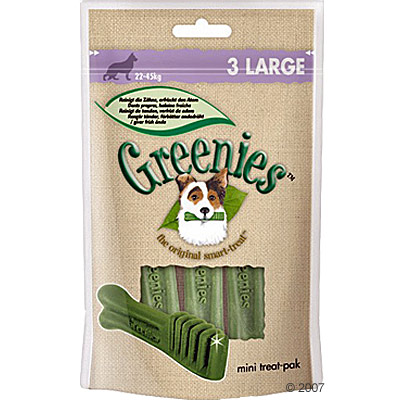 multipack greenies tandverzorgingkauwsnacks     large 3 stk. (voor honden tussen 22 en 45 kg)