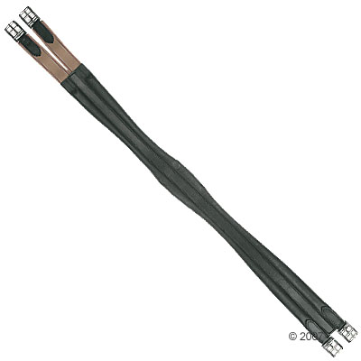 anatomisch  lederen singel met rubber strip     110 cm