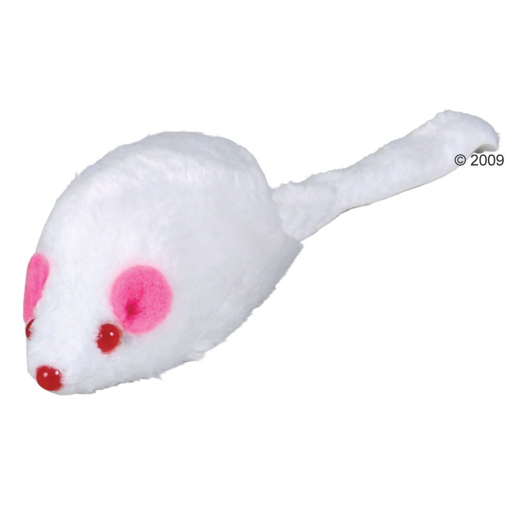 pluche muis met piepstemmetje van trixie      wit