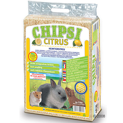 chipsi citrus knaagdierenstrooisel      60 liter (ca. 3,5 kg)