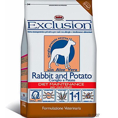 exclusion hondenvoer met konijn & aardappel     15 kg
