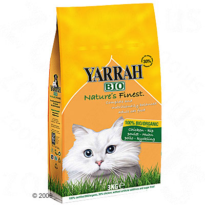 Yarrah bio kattenvoer met kip     2 x 10 kg van kantoor artikelen tip.