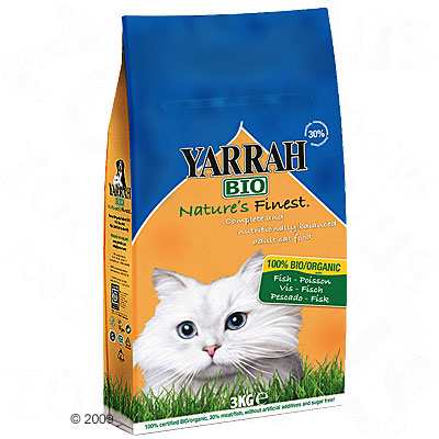Yarrah bio kattenvoer met vis     10 kg van kantoor artikelen tip.