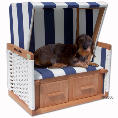 Honden strandstoel westerland, ook voor katten geschikt!     l 60 x b 40 x h 65 cm (blauw wit) van kantoor artikelen tip.