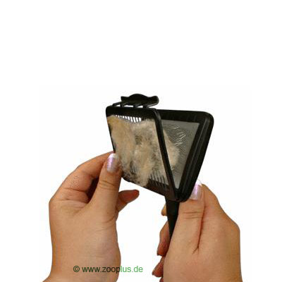 trixie softborstel met velrooster en een draaibaar handvat      borstelkop groot 3,8 x 3,3 cm