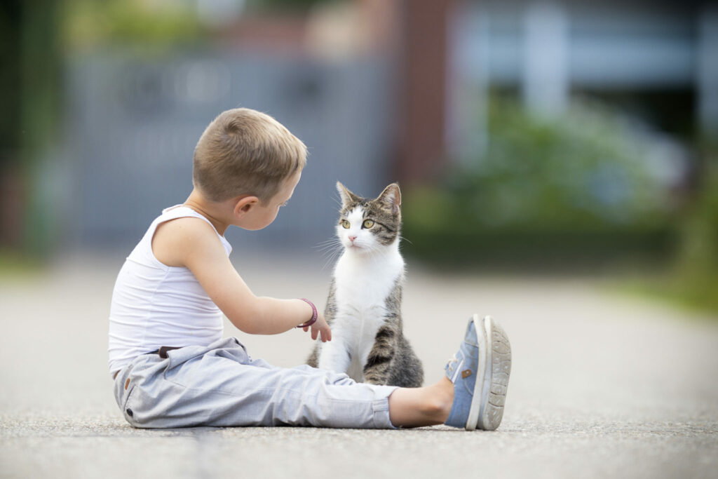 kat met kind kat met kind